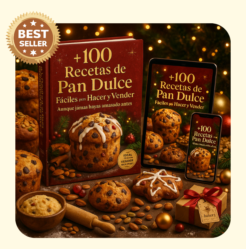 +100 recetas de pan dulce faciles para hacer y vender + 10 BONUS EXCLUSIVOS